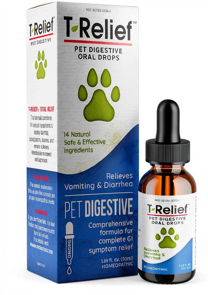 MediNatura digestive drops being administered to a dog
