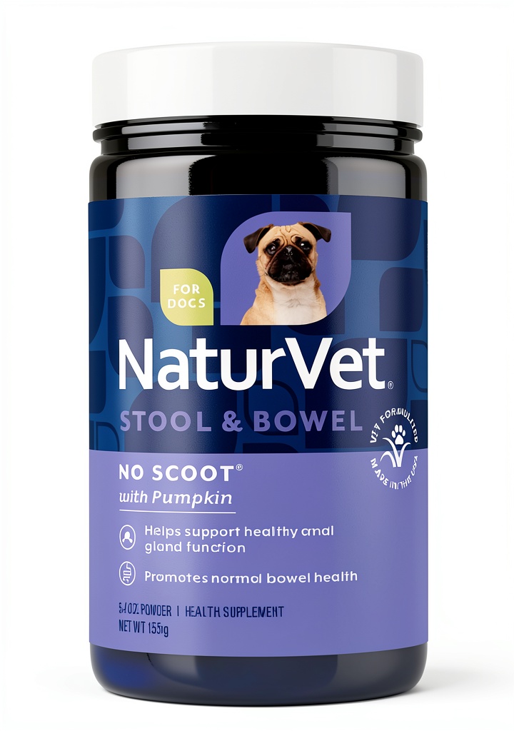 NaturVet No Scoot Dog Supplement soft chews and packaging