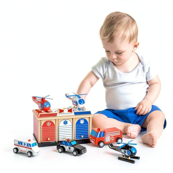 Toy Garage Playset Toy To Enjoy Wooden 2‑Level Set-5