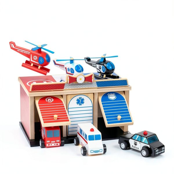 Toy Garage Playset Toy To Enjoy Wooden 2‑Level Set-1