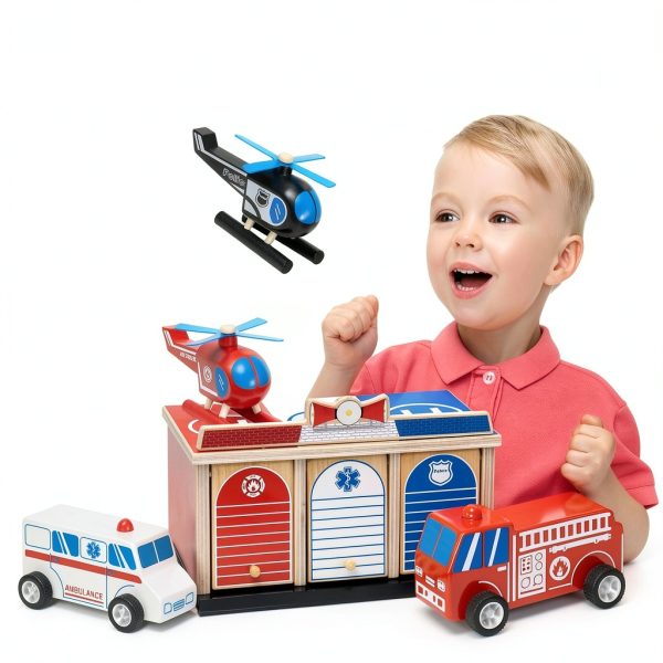 Toy Garage Playset Toy To Enjoy Wooden 2‑Level Set-2