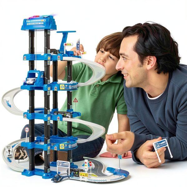 UNIH 4‑Level Toy Garage with Elevator, Ramp & Helicopter – Model-5