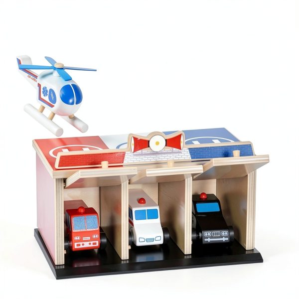 Toy Garage Playset Toy To Enjoy Wooden 2‑Level Set-3
