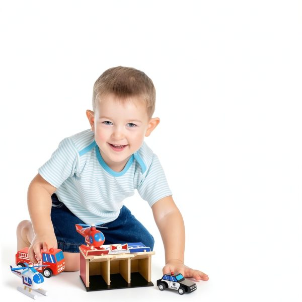 Toy Garage Playset Toy To Enjoy Wooden 2‑Level Set-6