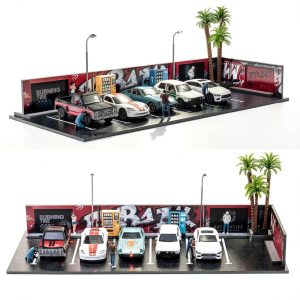 SMORCLUB Street View Garage 1/64 Acrylic Car Display with LED Lights-0