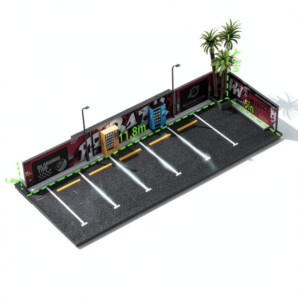 SMORCLUB Street View Garage 1/64 Acrylic Car Display with LED Lights-7