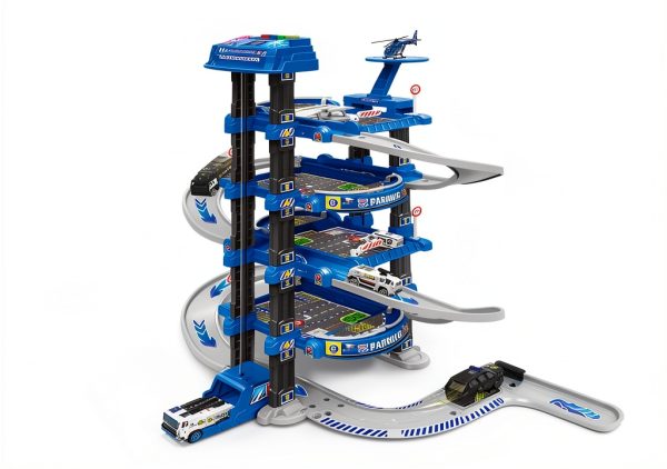 UNIH 4‑Level Toy Garage with Elevator, Ramp & Helicopter – Model-1