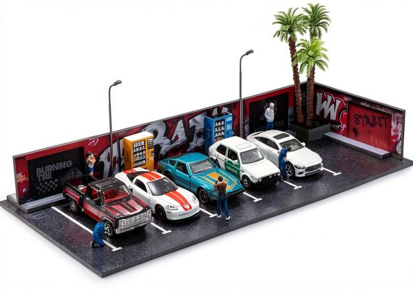 SSJITUAN 1/64 Garage Model Toy Car Display-0