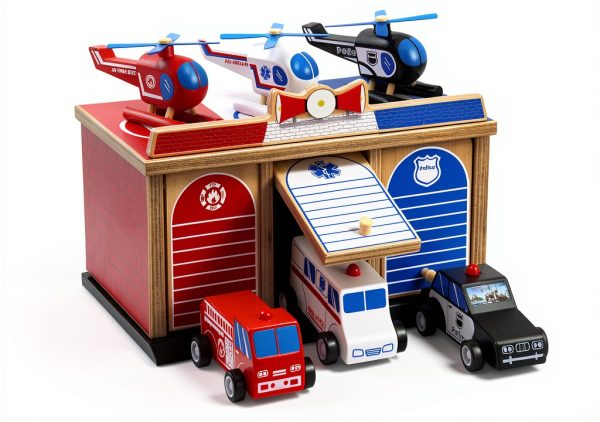 Toy Garage Playset Toy To Enjoy Wooden 2‑Level Set-0