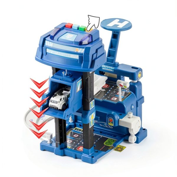 UNIH 4‑Level Toy Garage with Elevator, Ramp & Helicopter – Model-2