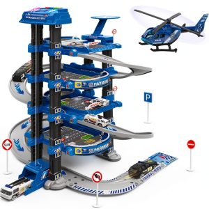 UNIH 4‑Level Toy Garage with Elevator, Ramp & Helicopter – Model-0