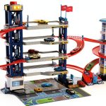 Dickie Toys Car Garage Play Set with Spiral Ramp, 4 Die‑Cast Cars-0
