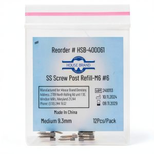 House Brand Dentistry Stainless Steel M6 #6 Screw Post 9.3mm 12pcs-0
