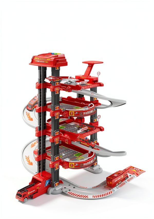 Firefighter Hot Wheels Garage by SCLWSS 4‑Level 1/64 Scale Toy Storage-1