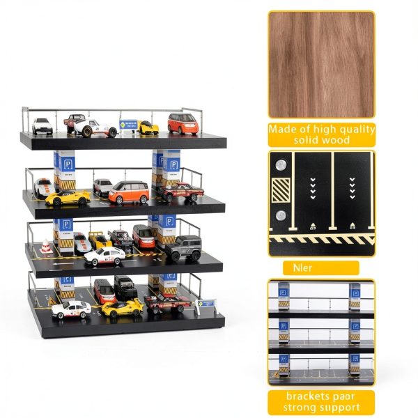 Direct Wheels Display Case WodGod Wooden Tabletop Garage 4 Levels-1