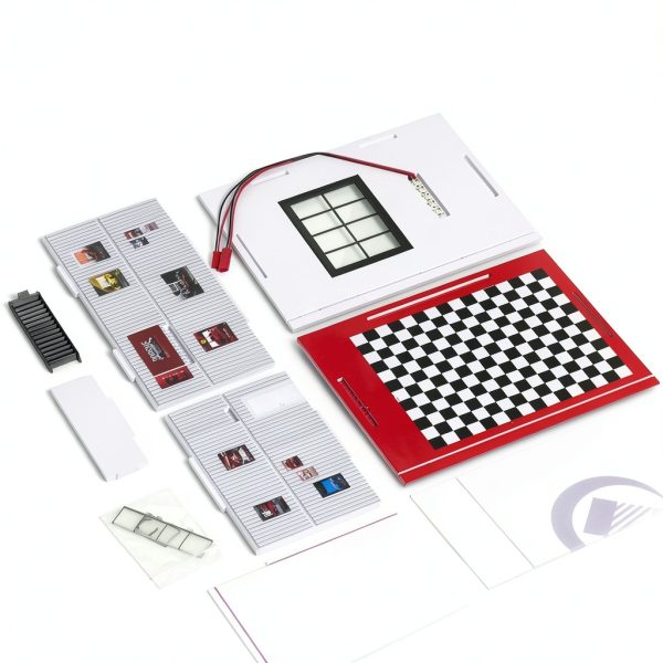 cxiiuui 1/64 scale car garage display with LED Light and Clear Cover-5