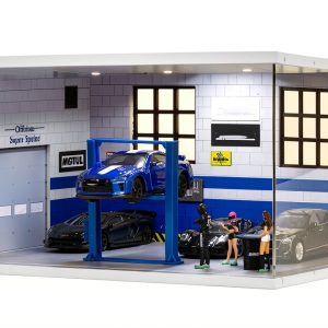 cxiiuui 1/64 scale car garage display with LED Light and Clear Cover-0