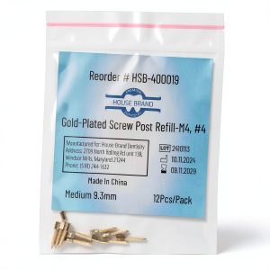 Gold-Plated Screw Post #4 Medium 9.3mm Dental Implant Brand Dentistry-0