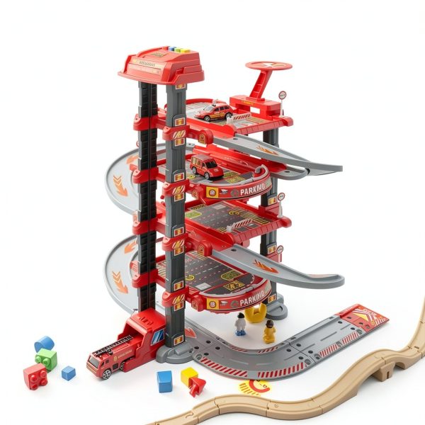Firefighter Hot Wheels Garage by SCLWSS 4‑Level 1/64 Scale Toy Storage-5