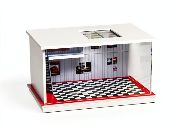 cxiiuui 1/64 scale car garage display with LED Light and Clear Cover-1