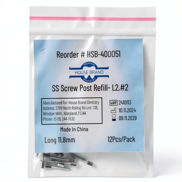 HSB Screw Posts L2 #2 Long 11.8mm Stainless Steel 12 Pack House Brand-0