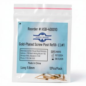 400010 HSB Gold Plated Screw Posts L1#1 Long 11.8mm 12/Pk-0